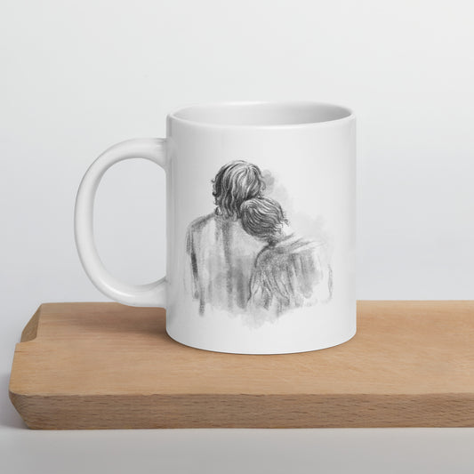 White Glossy Mug | Leaning | Spring Collection |