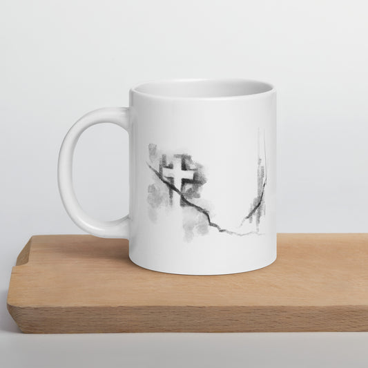 White Glossy Mug | Broken | Winter Collection |