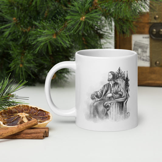 White Glossy Mug | Throne of Grace | Spring Collection |